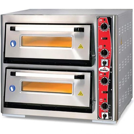 Atalay Çift Katlı Elektrikli Pizza Fırını, 8 Pizza Kapasiteli, APF-62-2 Atalay Çift Katlı Elektrikli Pizza Fırını, 8 Pizza Kapasiteli, APF-62-2